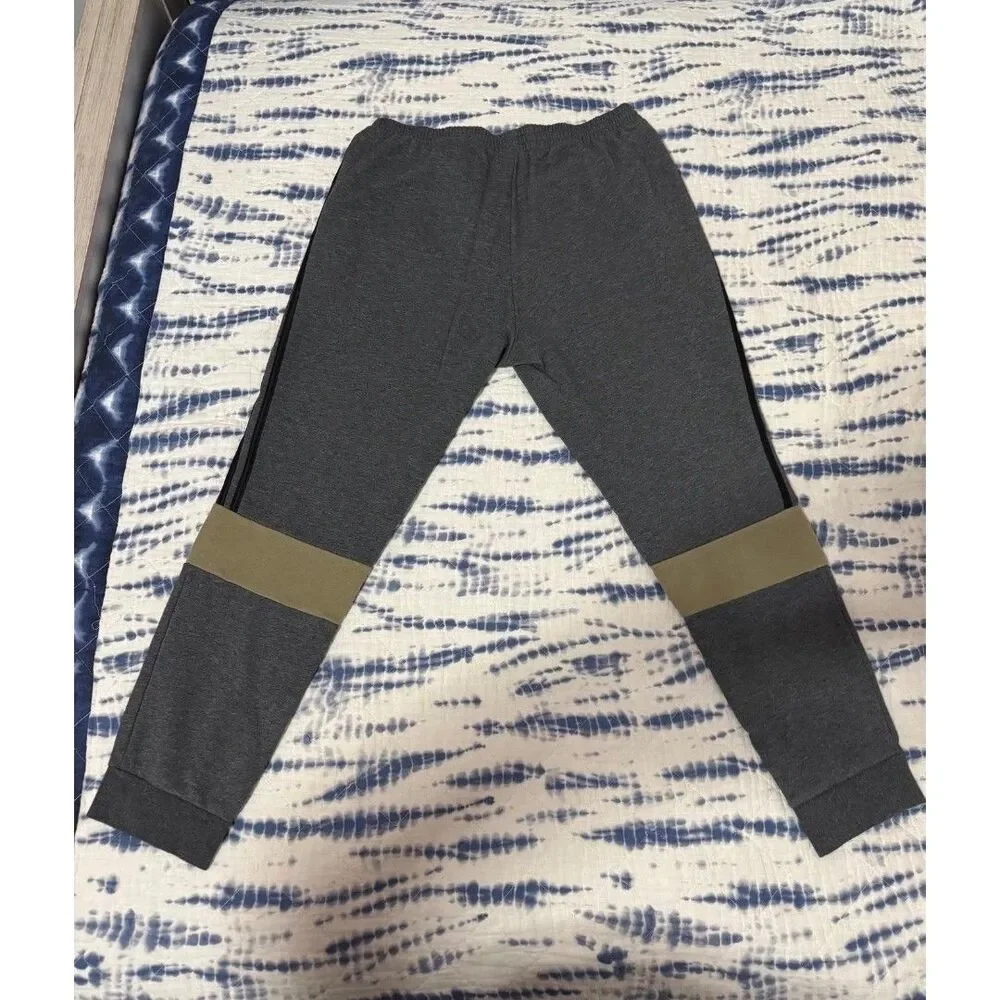 Adidas Grey and Green Sweatpants